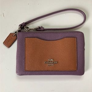 Coach Color Block Corner Zip Wristlet